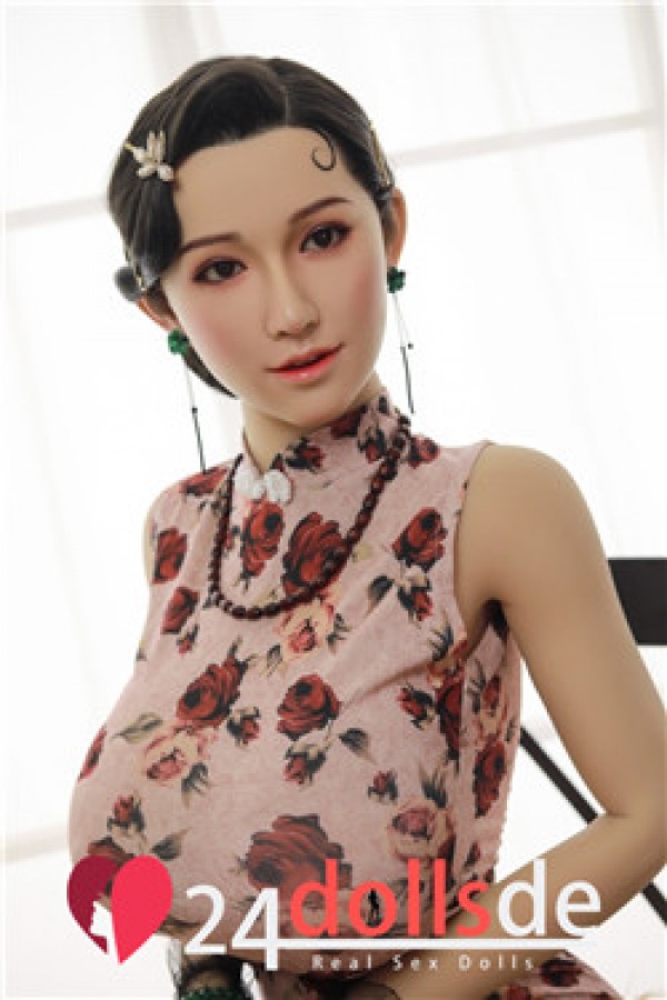 Große Brüste Asiatisch Sex Puppe TPE-Körper + Silikonkopf No.42 Erotik COS Doll Kaolin